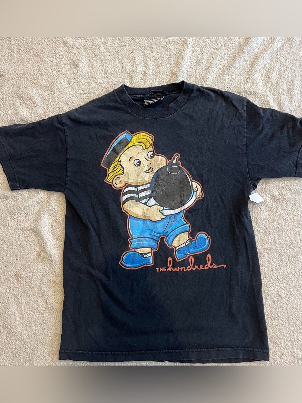 VINTAGE The Hundreds x Garbage Pail Kids "Rowdy Skate" Big Boy Parody Tee - Blac